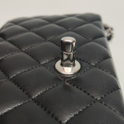 Chanel Classic Flap Mini Black Lambskin Silver Hardware