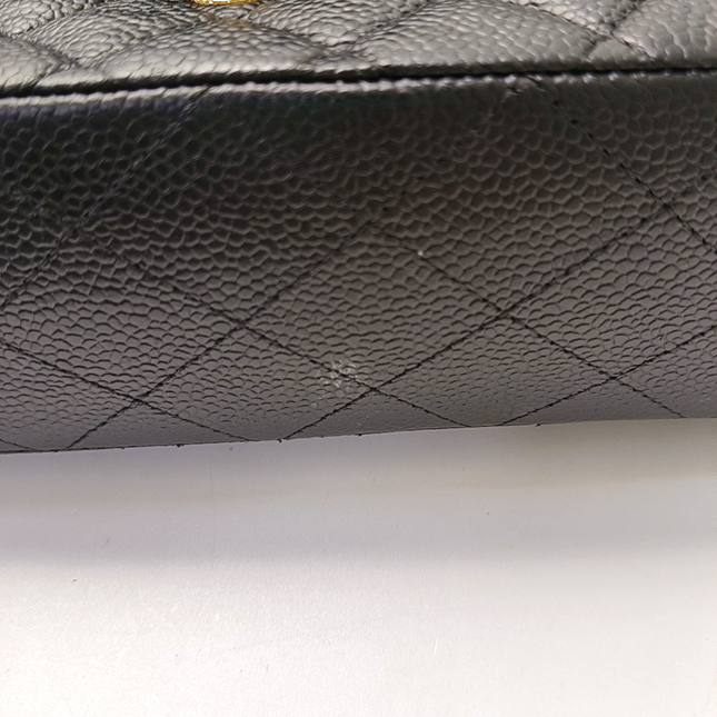 Chanel Classic Flap Medium Black Caviar Leather Gold-tone Hardware
