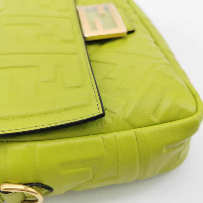 Sold Fendi Baguette Lambskin Leather Crossbody Bag Medium Lime Green