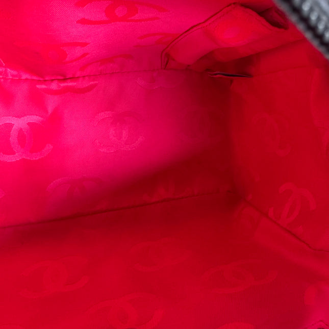 Sac Reporter Ligne Cambon Chanel en cuir de veau noir multipoches taille moyenne