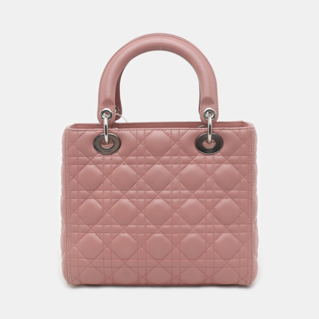Lady Dior Medium Handbag Lipstick Pink Cannage Leather Gold Hardware