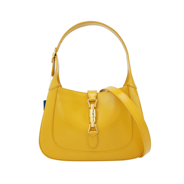 Gucci Jackie 1961 Yellow Leather Bag Small Shoulder Bag With Strap-Luxbags