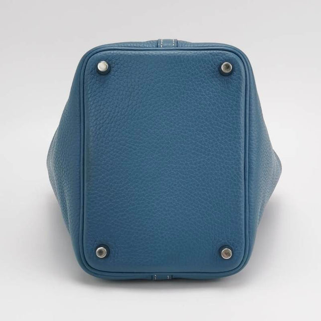 Hermes Picotin 18 Clemence Taurillon Leather Blue Jean 2015