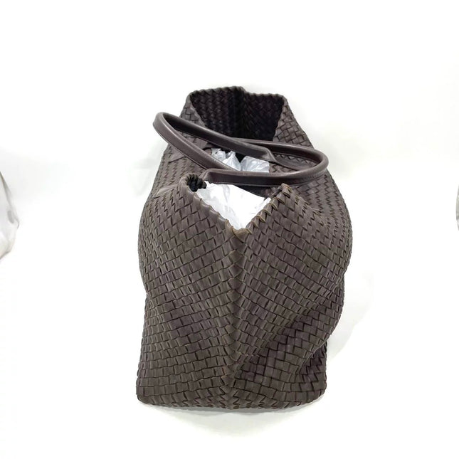 Bottega Veneta Cabat Tote Intreccio Leather Dark Chocolate Brown 40cm