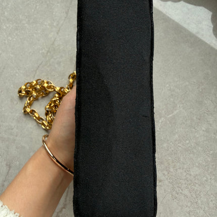 Chanel Diana Flap Bag Mini Black Silk Satin Bijou Chain
