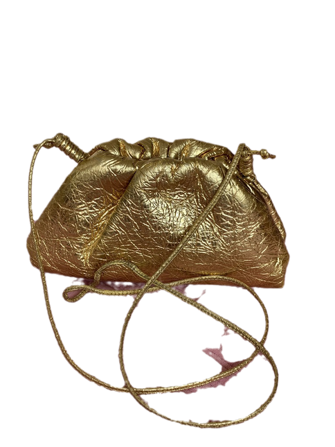 Sold Bottega Veneta Pouch Mini Gold Lambskin Leather