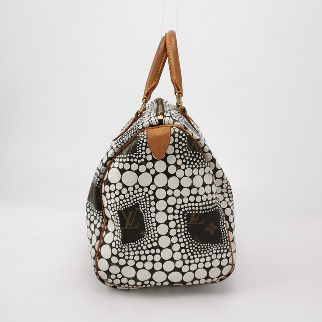 Louis Vuitton Kusama Town Speedy 30 White Top Handle Bag