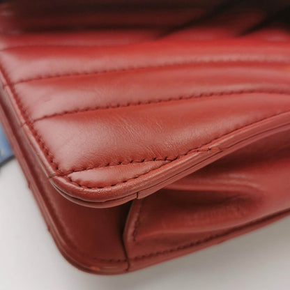Chanel Gabrielle Flap Bag 2011-2012 Chevron Leather Medium Red Shoulder Bag