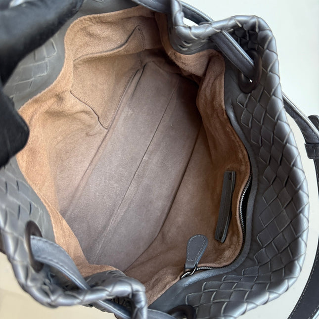 Sold Bottega Veneta Garda Bag Small Grey Intrecciato Leather 25cm