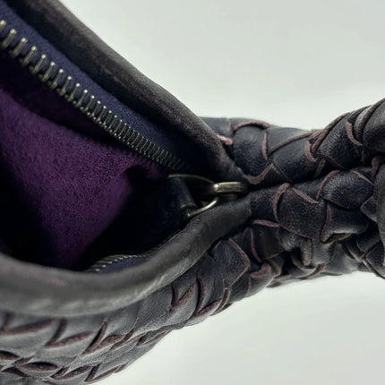 Bottega Veneta Belly Hobo Intrecciato Leather Navy Purple Inside 5077 Medium 40cm