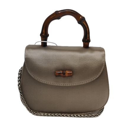 Gucci Bamboo 1947 Night Super Mini Beige Silk Evening Bag with Chain-Luxbags