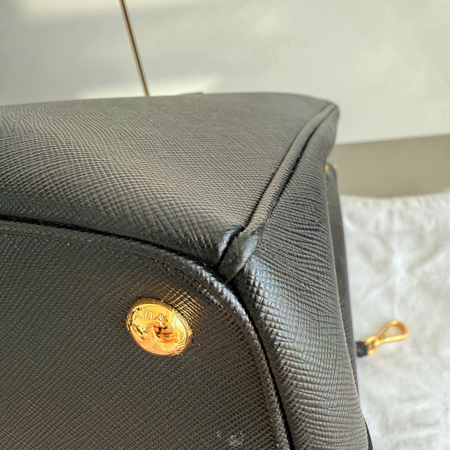 Prada Galleria Saffiano Leather Large Black with Strap