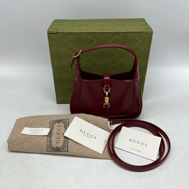 Sold Gucci Jackie 1961 Mini Red Burgundy Leather Bag