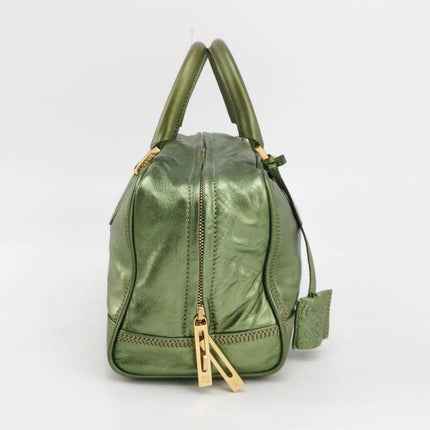 Loewe Amazona 29 Zip Around in Metallic Green Lambskin Leather