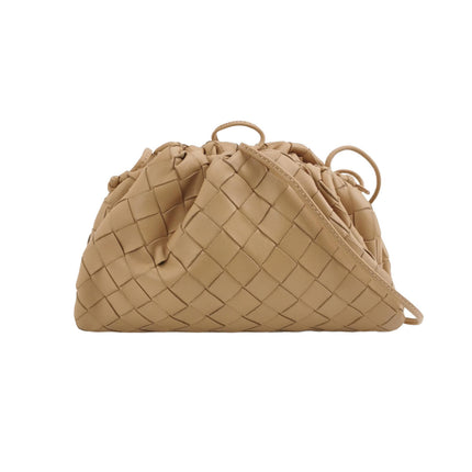 Bottega Veneta Pouch Mini Intrecciato Beige Lambskin Leather Crossbody Bag-Luxbags