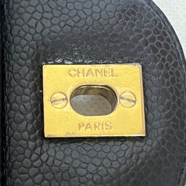 Chanel Classic Flap Maxi Black Caviar Leather Single Flap with Gold Hardware