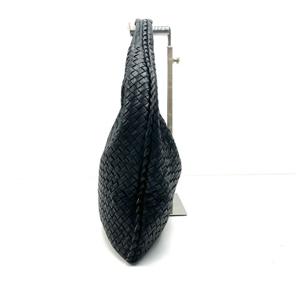Sold Bottega Veneta Intrecciato Hobo Bag Medium Black Lambskin leather 45cm