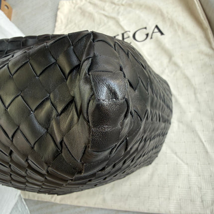 Bottega Veneta Hop Black Intrecciato Leather Maxi Hobo Bag 54cm