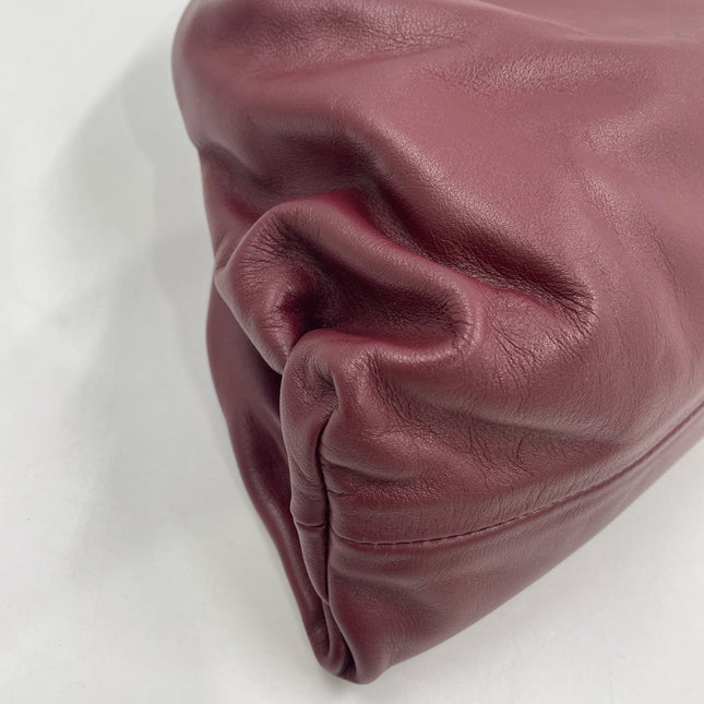 Bottega Veneta Pouch Calfskin Leather Burgundy Large