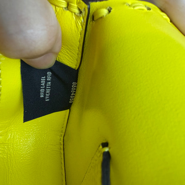 Fendi Baguette Mini Selleria Lemon Yellow Calfskin Leather Crossbody Bag