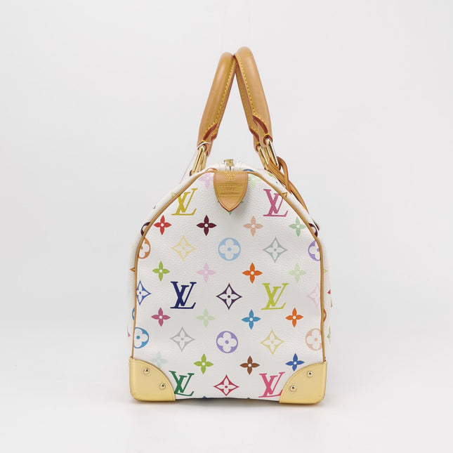 Louis Vuitton x Takashi Murakami Speedy 30 Lock White Multicolor