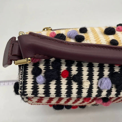 Loewe x Albers Puzzle Small Multicolor Woven Wool and Leather with Pompoms Crossbody Bag