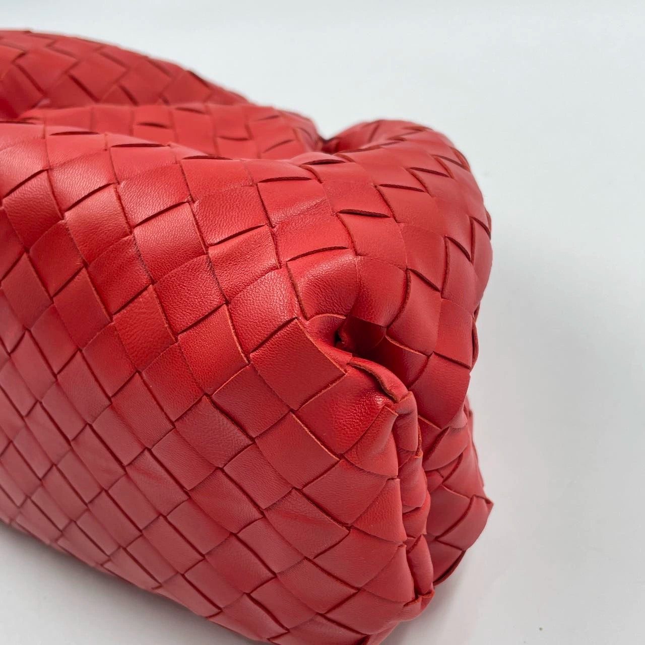 Sold Bottega Veneta Pouch Large Intrecciato Leather Clutch Red