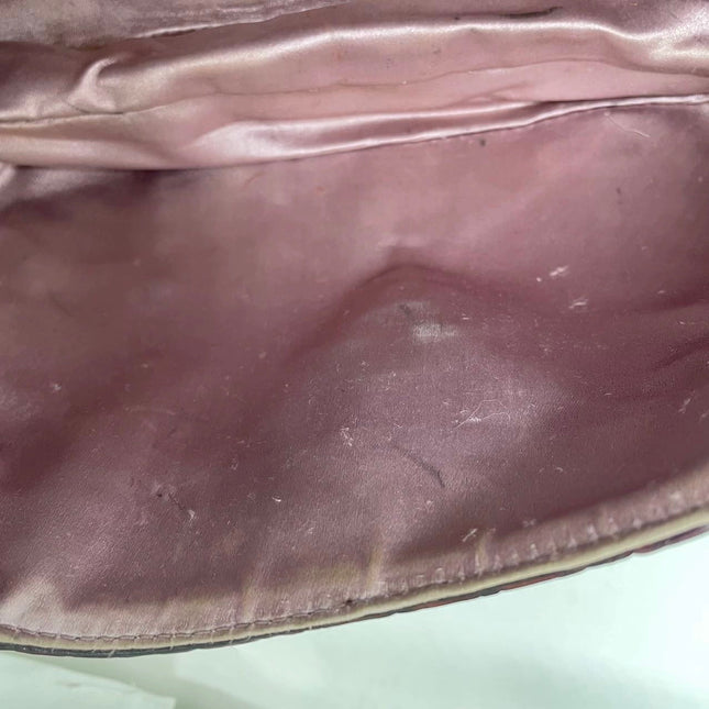 Gucci Jeweled Dragon Bag Purple Crocodile and GG Velvet Bamboo Chain Strap Shoulder Bag