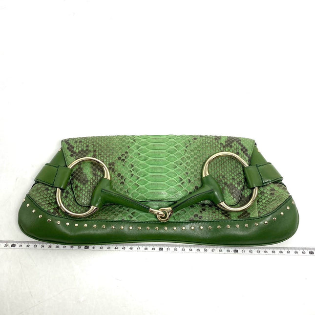 Sold Gucci Horsebit 1955 Green Crocodile Skin Shoulder Bag Large-Luxbags
