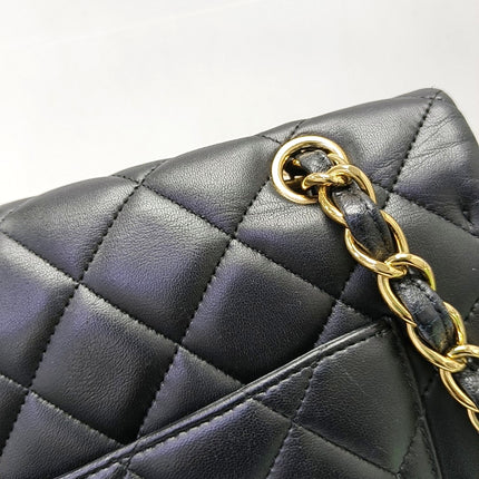 Chanel Classic Flap Maxi 2009 Black Lambskin Leather Single Flap with Gold Hardware