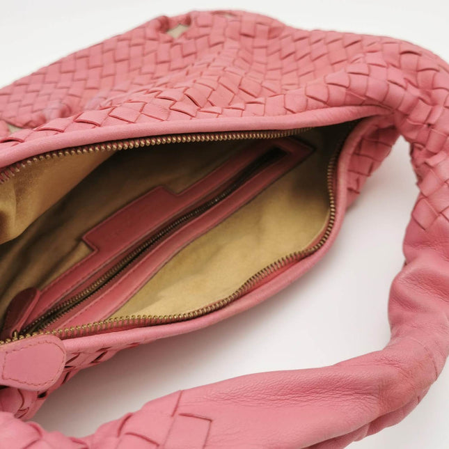 Sold Bottega Veneta Intrecciato Hobo Bag Cherry Blossom Pink Flower Cutout Medium 40cm