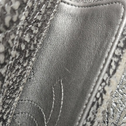 Chanel 2.55 Mini Chevron Stitching Silver Patterned Calfskin Leather Silver Hardware Flap Crossbody Bag