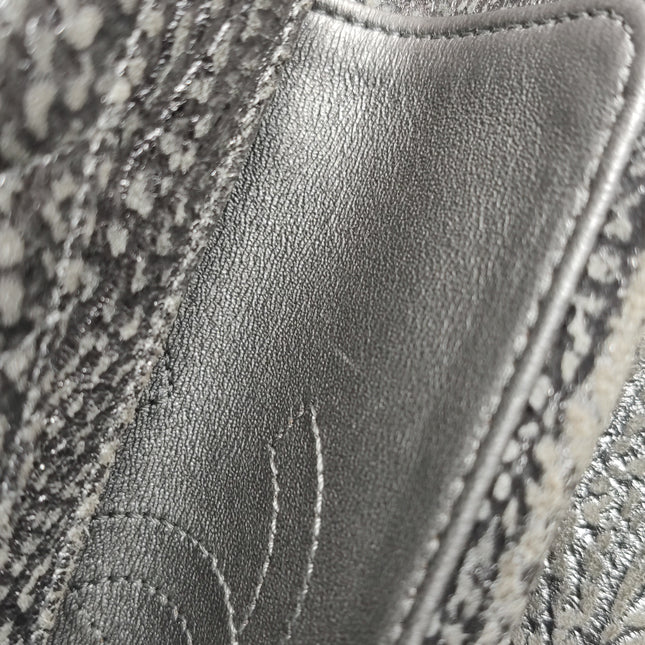 Chanel 2.55 Mini Chevron Stitching Silver Patterned Calfskin Leather Silver Hardware Flap Crossbody Bag