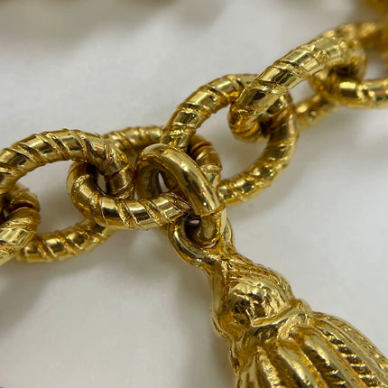 Celine 1990s Vintage Gold-tone Link Charms Bracelet