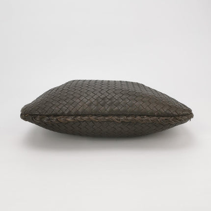 Bottega Veneta Veneta Hobo Medium Dark Chocolate Brown 40cm Intrecciato Lambskin leather