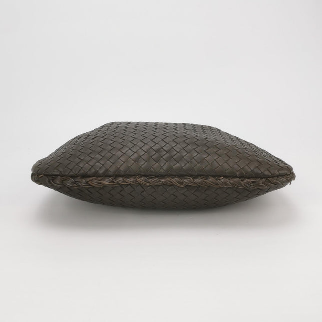 Bottega Veneta Veneta Hobo Medium Dark Chocolate Brown 40cm Intrecciato Lambskin leather