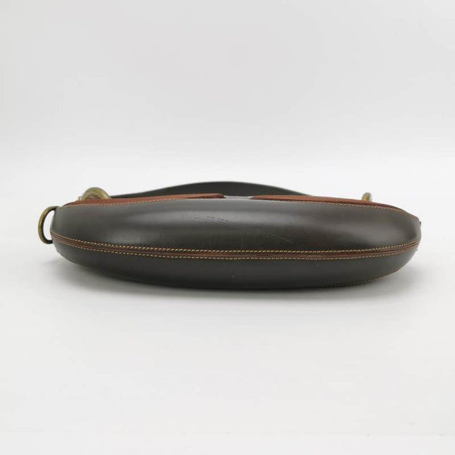 Loewe Shoulder Bag Suede and Leather Dark Brown
