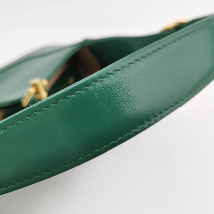 Gucci Jackie 1961 Green Leather Bag Small with Adjustable Strap
