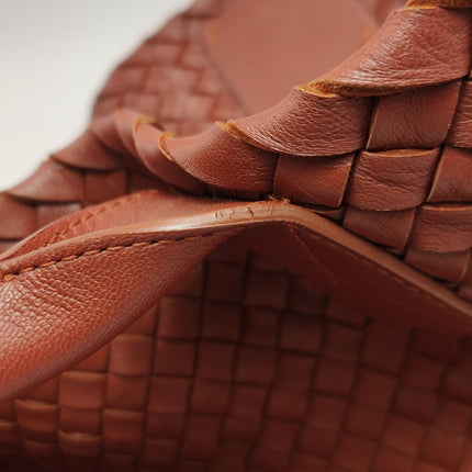 Bottega Veneta Cabat Large Intreccio Leather Tote Bag Brick Red 41cm