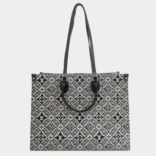 Louis Vuitton OnTheGo Since 1854 Grey Jacquard and Black Cowhide Leather Multicolor GM Tote Bag