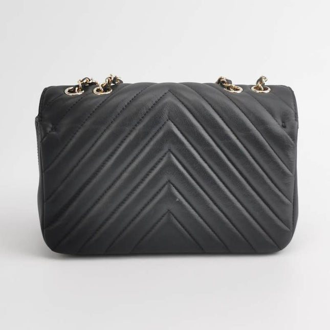 Sold Chanel Classic Flap Rectangular Mini Chevron Quilted Calfskin Leather Black