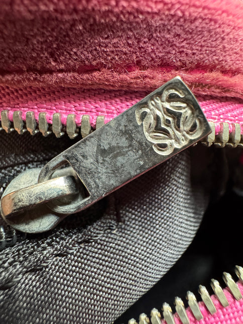 Loewe Amazona 19 Mini Handbag in Purple Velvet with Crystal Logo