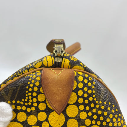 Louis Vuitton x Yayoi Kusama Limited Edition Speedy 30 Yellow Top Handle Bag