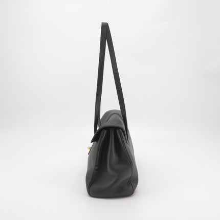 Celine Soft 16 Bag Medium Black Grained Calfskin Leather
