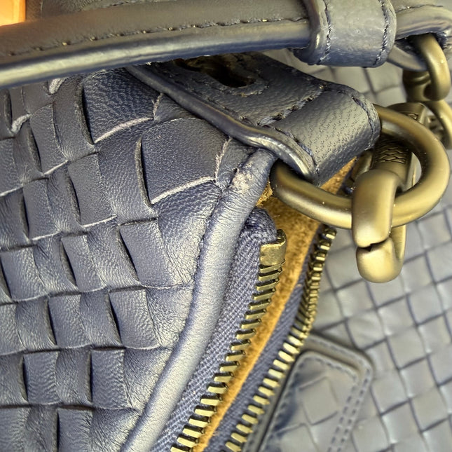 Bottega Veneta Maxi Convertible Tote Navy Leather 50cm