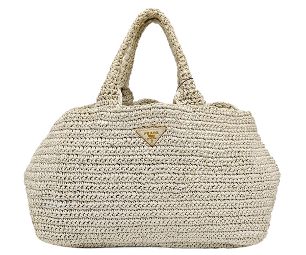 Prada Canape Straw Tote Beige Top Handle Bag – Luxbags