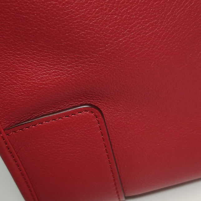 Loewe Amazona 36 Medium Red Leather Horse Lock Gold-tone Hardware