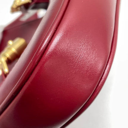 Gucci Jackie 1961 Mini Red Burgundy Leather Bag No Strap