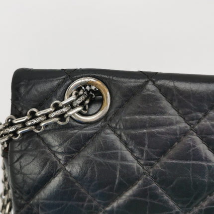 Sold Chanel 2.55 Flap Bag Large Shiny Calfskin Leather Black