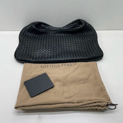 Sold Bottega Veneta Intrecciato Hobo Bag Medium Black Lambskin leather 45cm